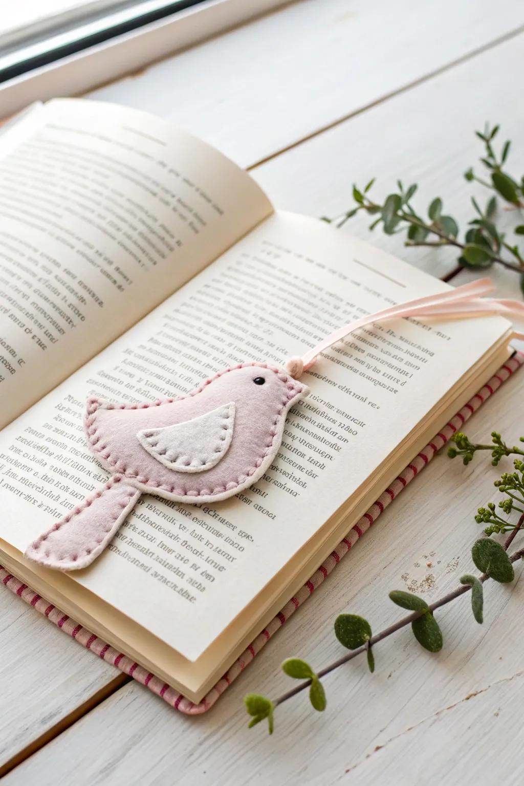 Embrace the art of reading with a touch of handmade elegance. Discover the beauty of felt bird bookmarks.
