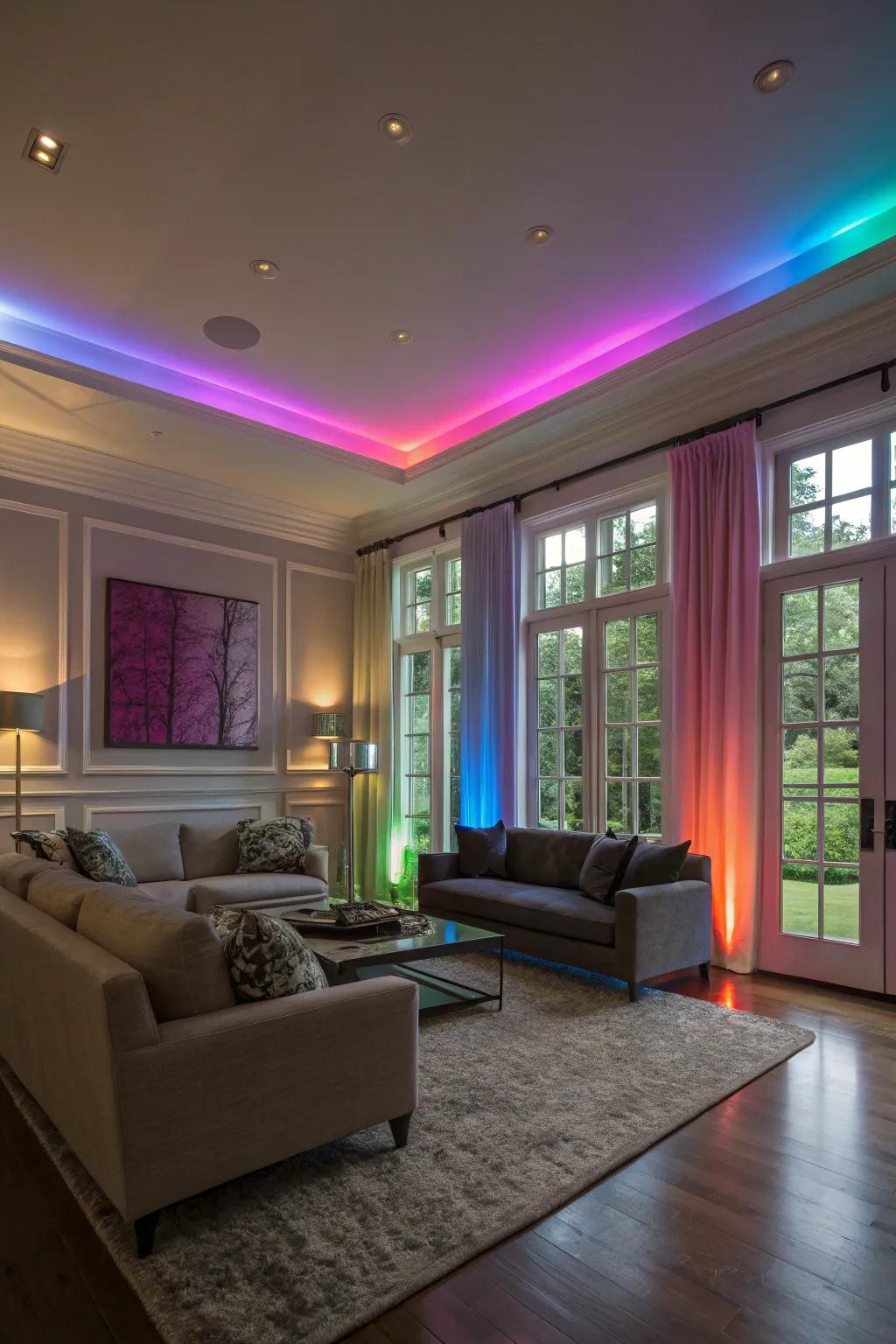 Add fun and vibrancy with color-changing lights.