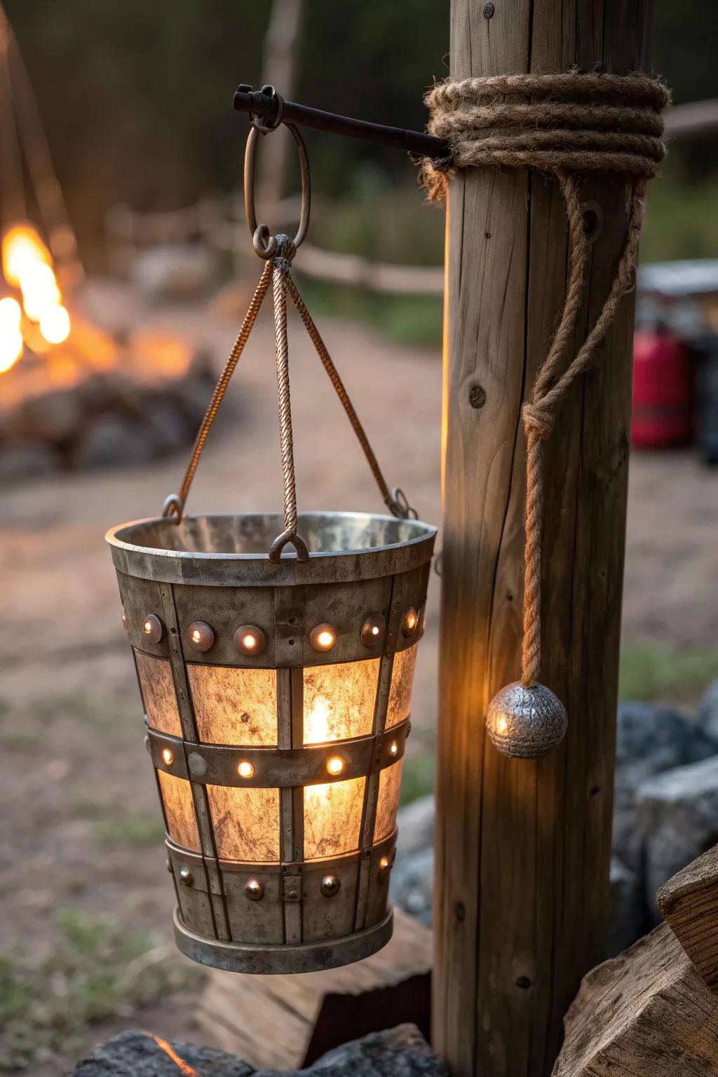 Transform your campsite into a cozy retreat with handcrafted bucket lights and vibrant gel inserts.