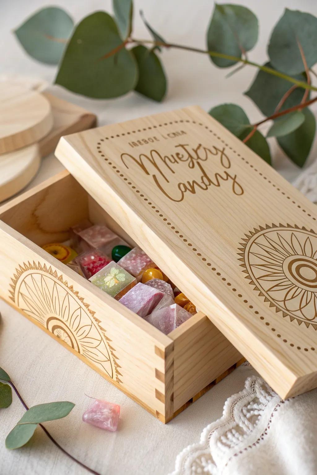 Unwrap the surprise! This mystery candy box is a delightful treat for your favorite teacher.