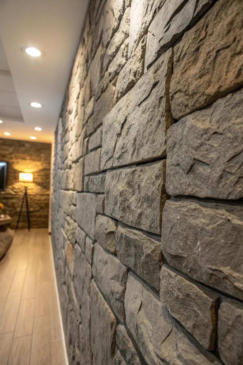 Transform your space with the rugged elegance of a faux rock wall. Perfect for those who value craftsmanship.