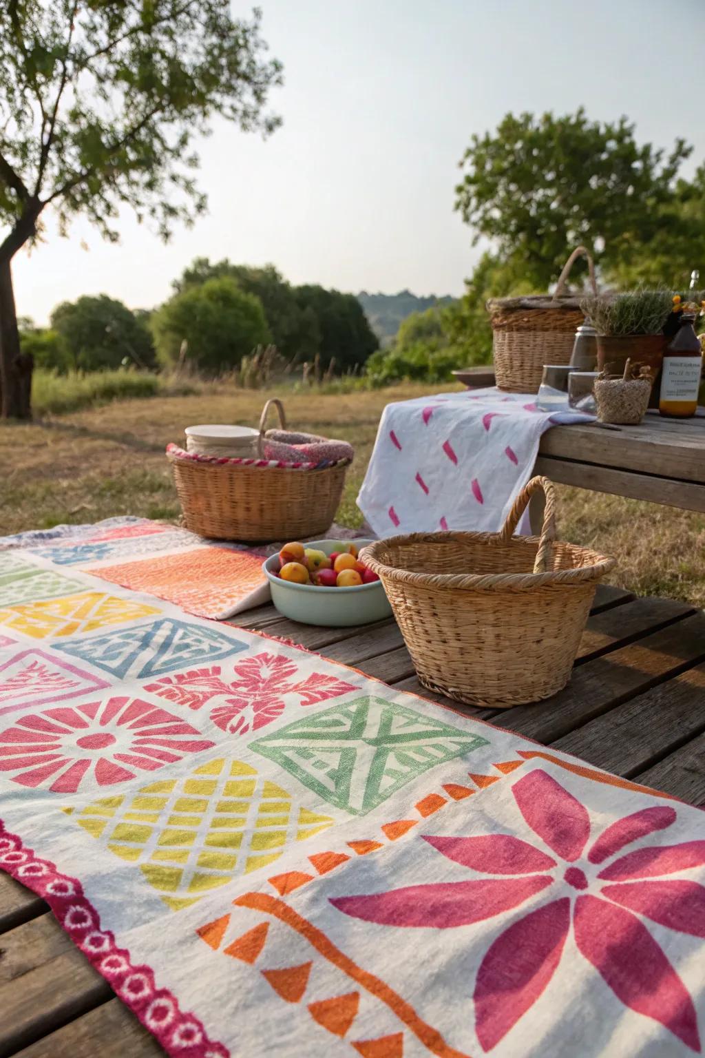 Chalk powder fabric dyes refresh your linens with vibrant patterns.