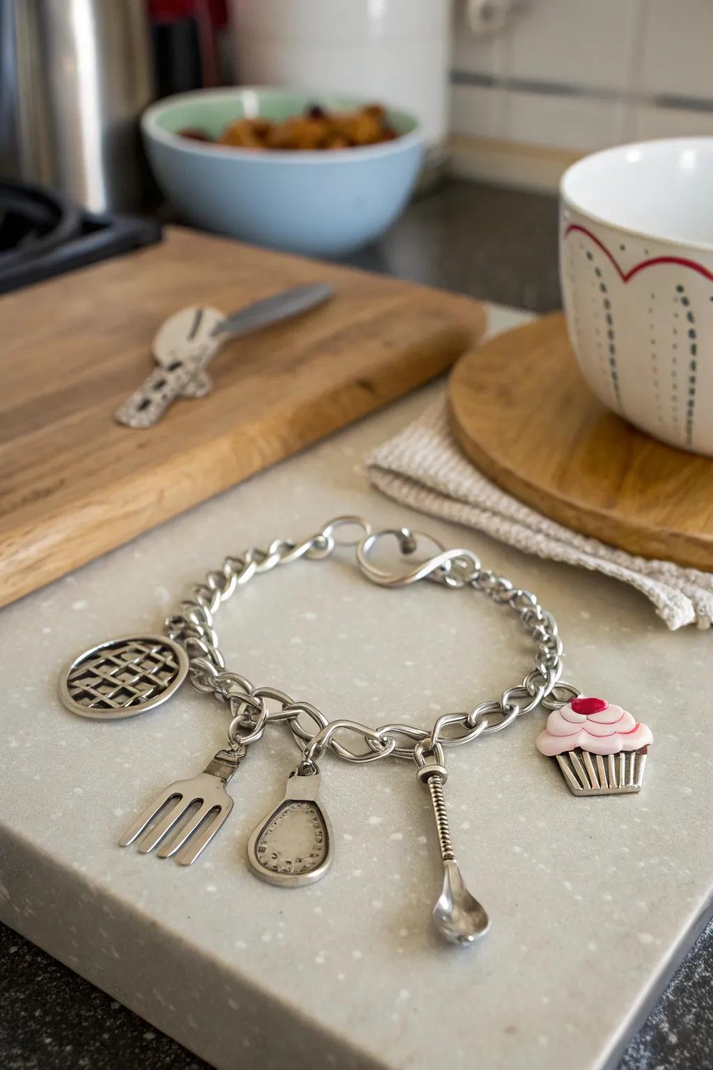 A culinary charm bracelet for the passionate cook and food lover.