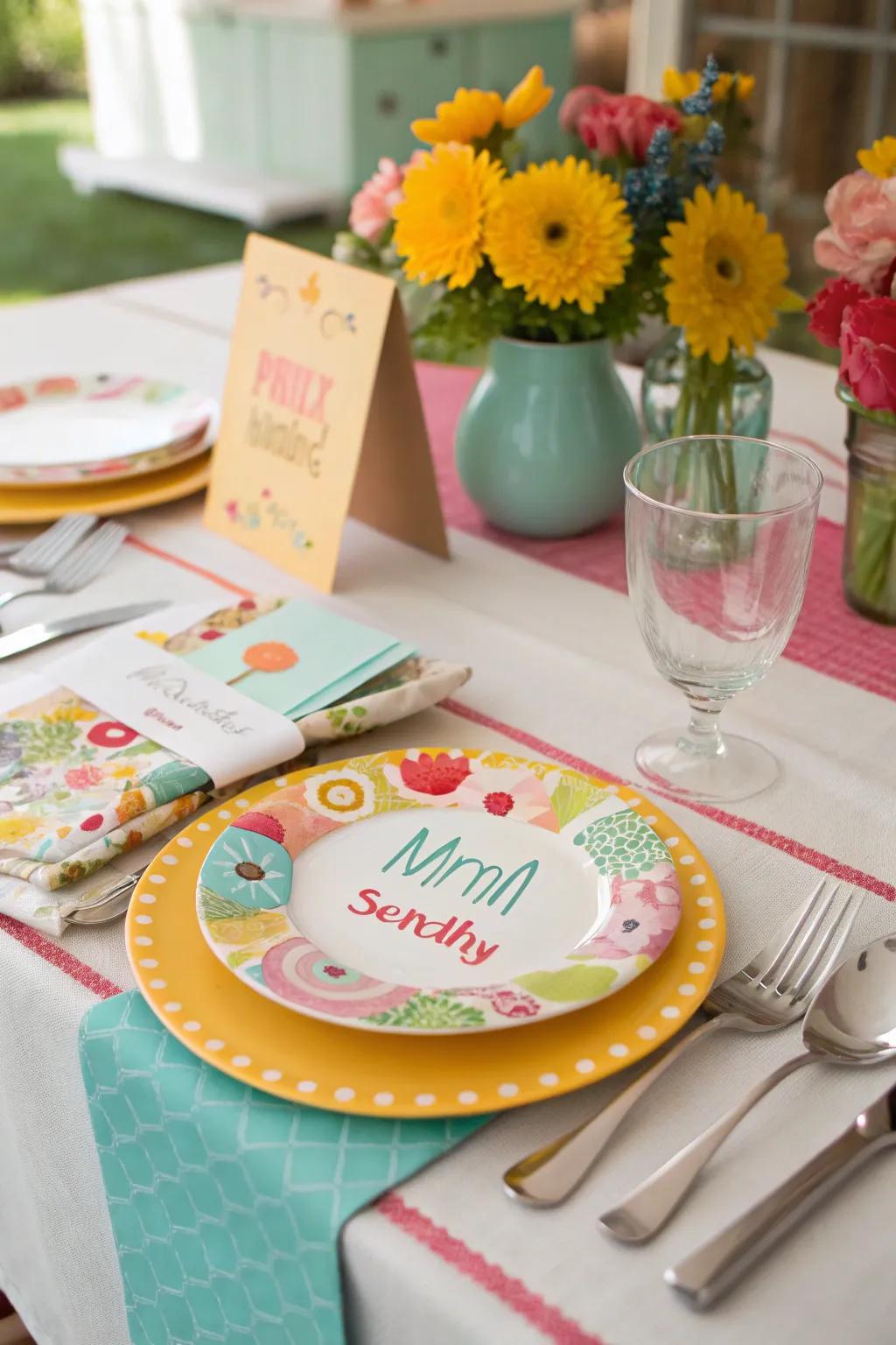 Themed place settings offer a personal and cohesive touch to dining.