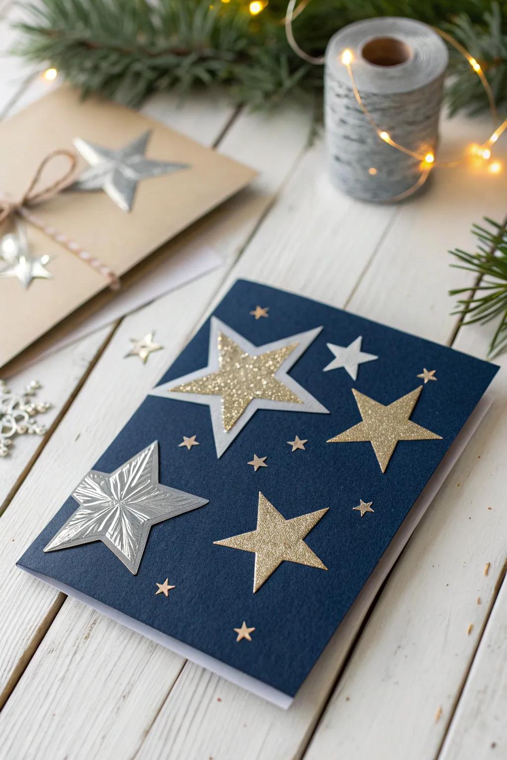 Create a magical night sky with handcrafted starry night cards for a festive touch of simplicity and elegance.