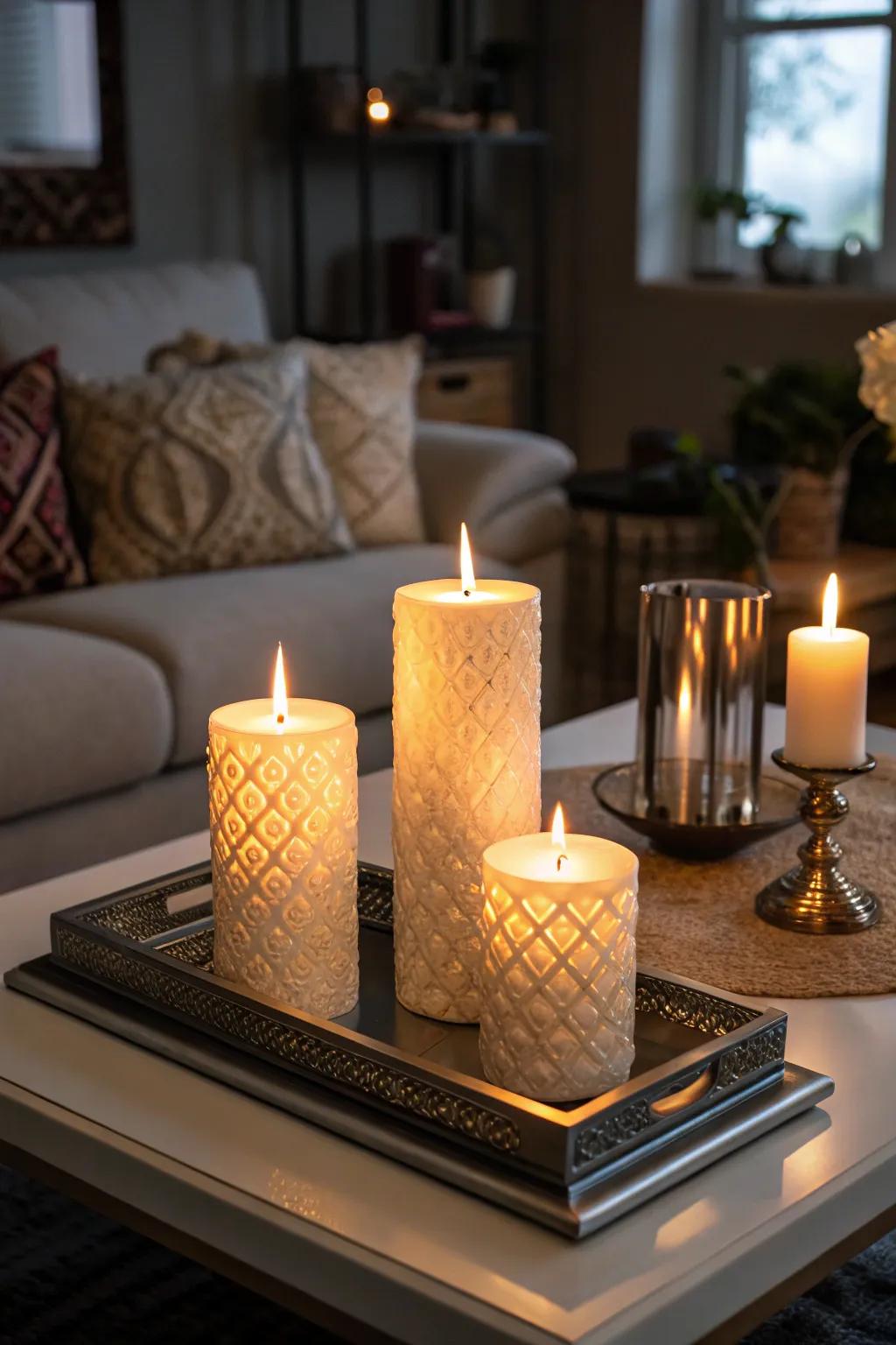 Candles that light up the home.