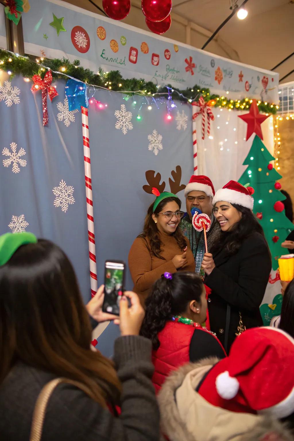 Capture memories with a festive photo booth.