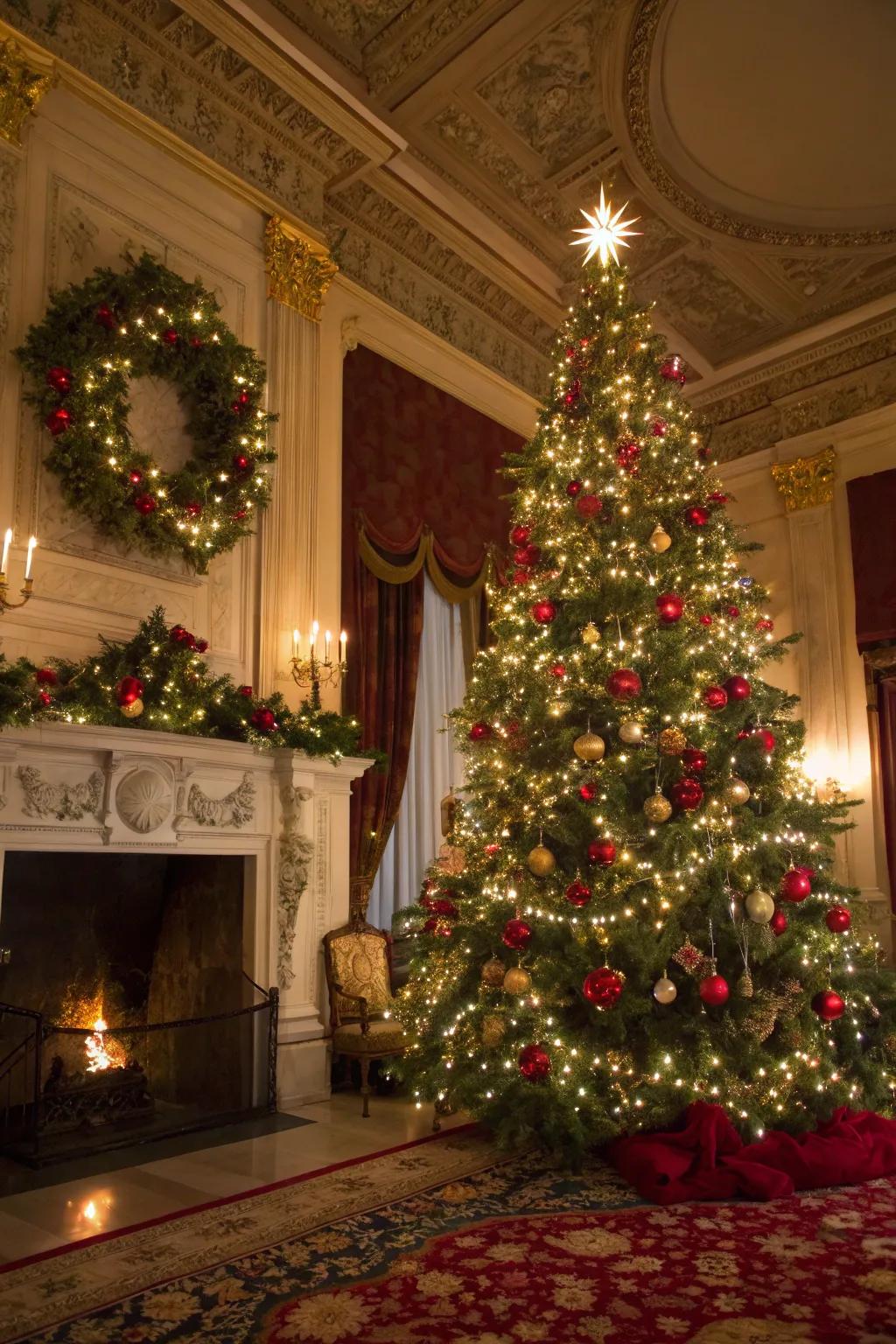 Lighted garlands adding extra texture and depth.