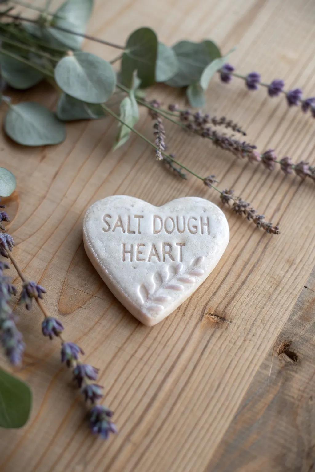 Handcrafted Salt Dough Heart: A Touch of Scripture and Serenity.