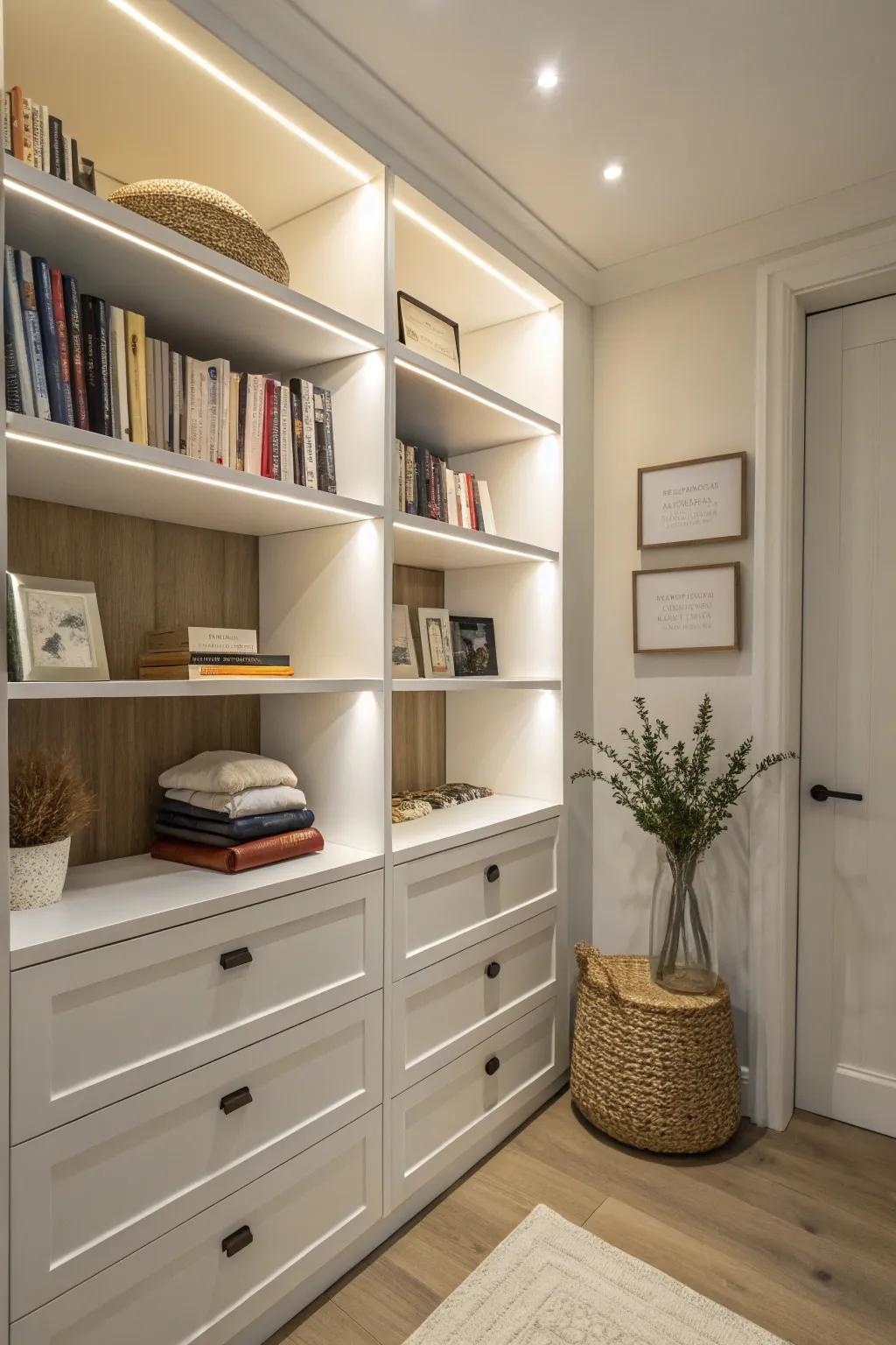 A minimalist approach keeps your library clean and serene.