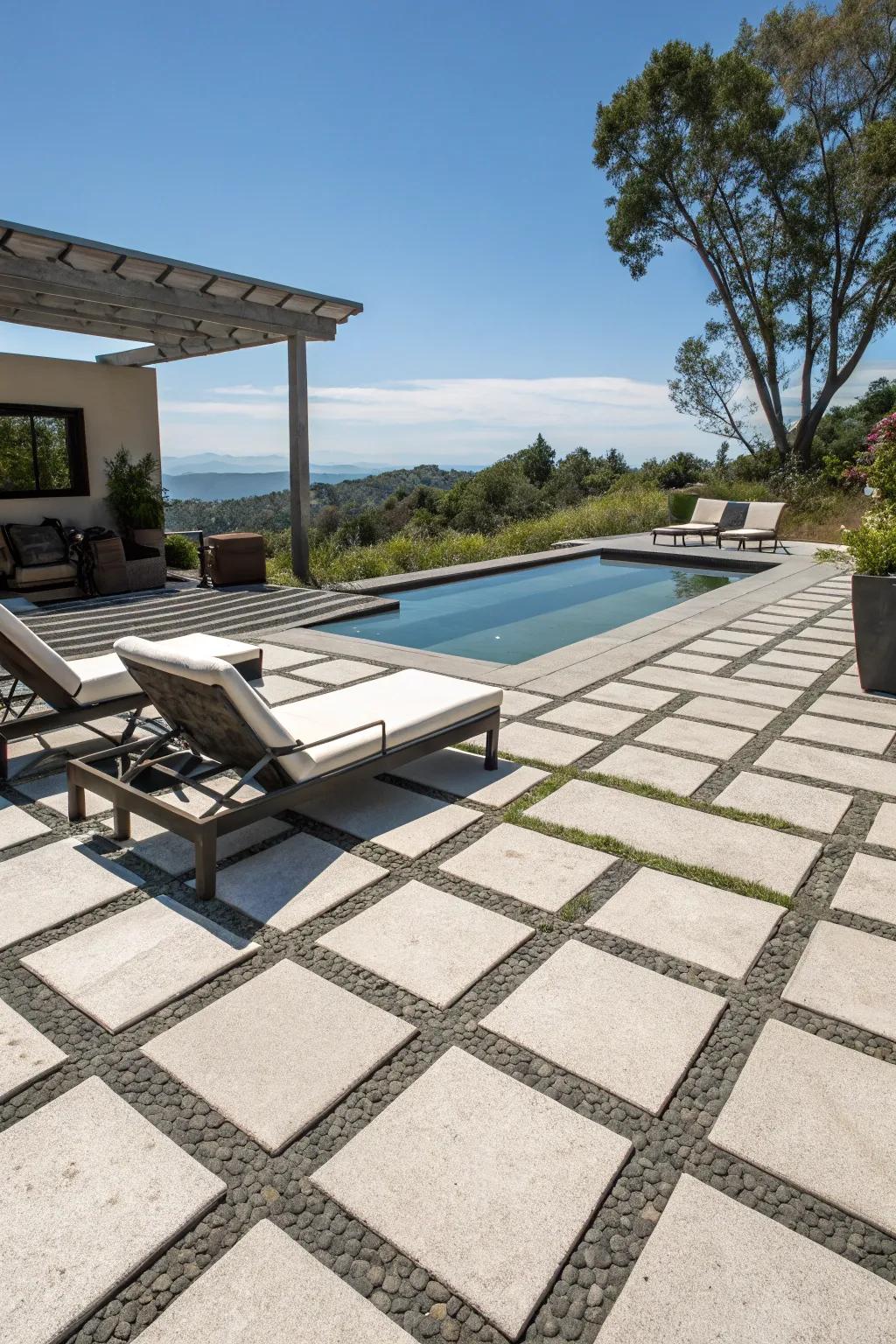 Concrete pavers provide style and versatility to your deck.