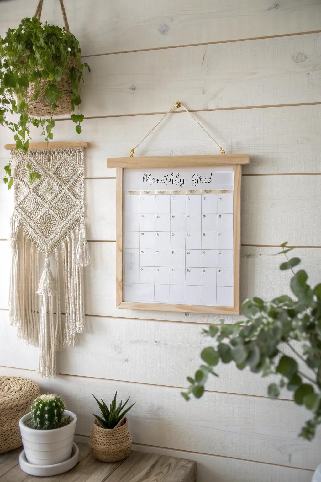 Stay organized and inspired with this minimalistic DIY calendar, perfect for your craft nook.