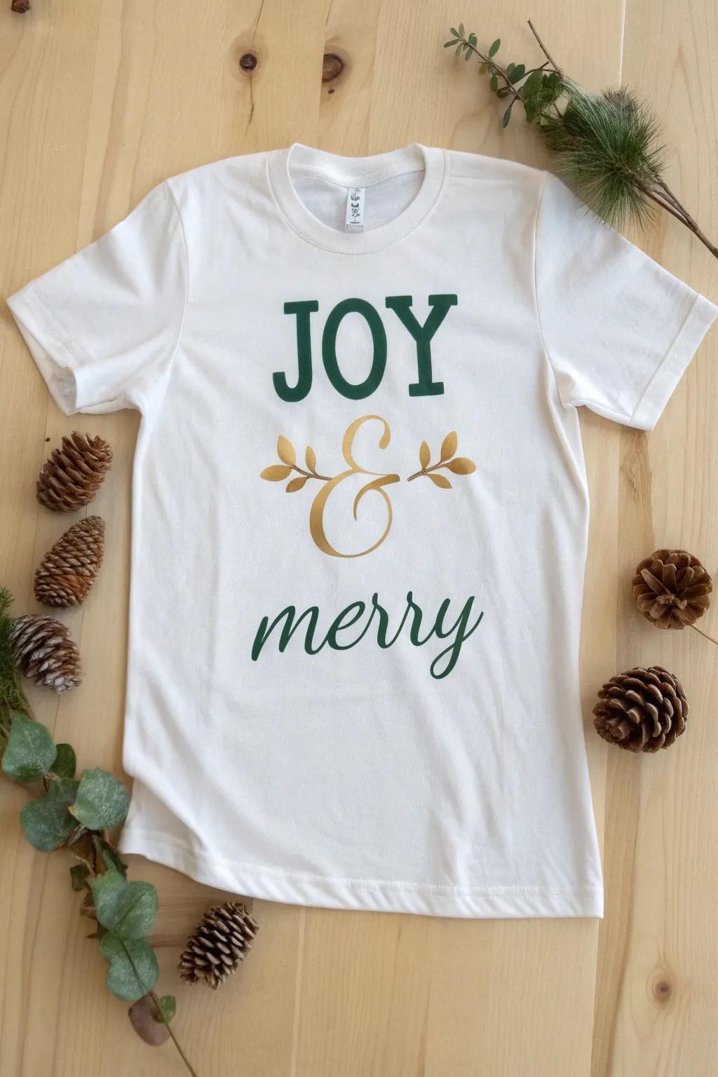 Embrace the festive spirit with joyful lettering—where simplicity meets elegance.