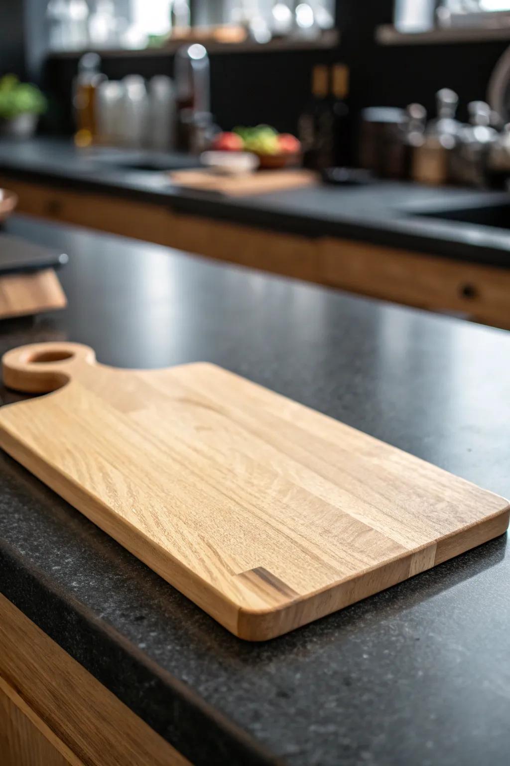 Simplicity meets sophistication in this handcrafted minimalist cutting board.