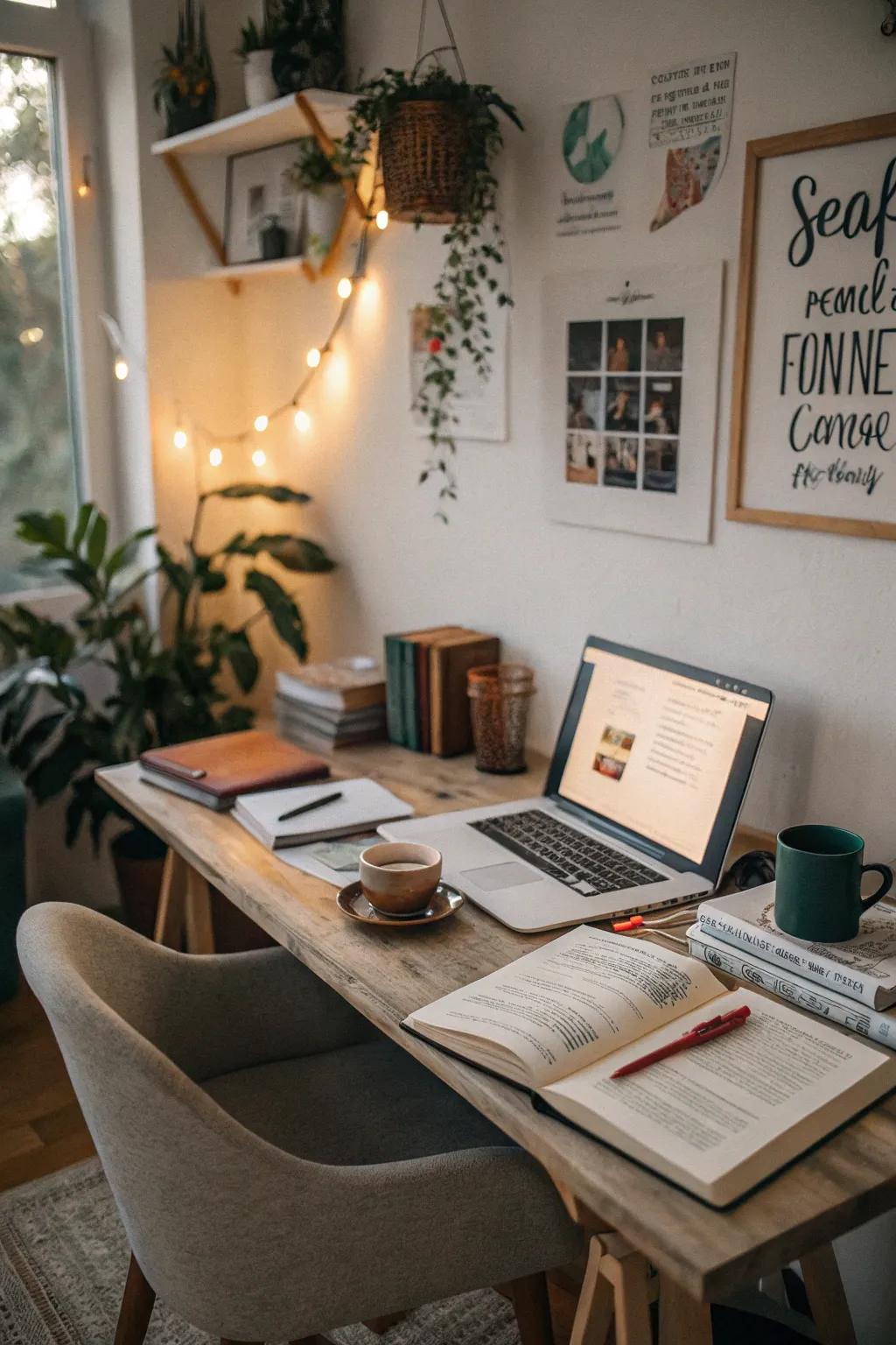 A desk with rounded edges creating a softer, more spacious feel.