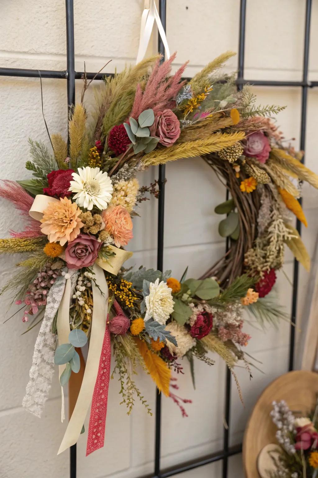 Creativity and flair in a mixed media wreath.