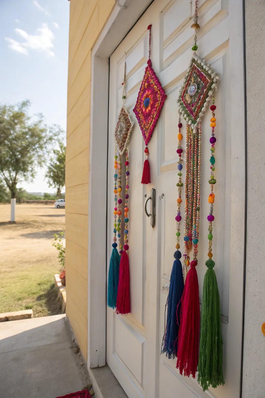 Welcome your guests with festive decorative door hangings.