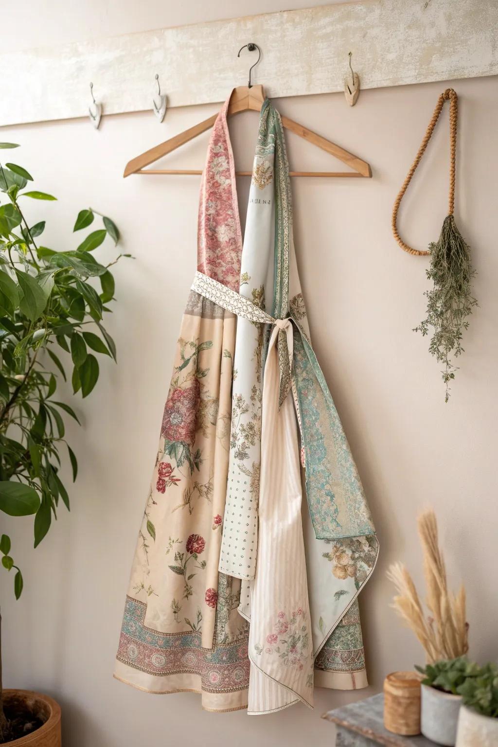 Transform vintage elegance into a chic, handcrafted apron that tells a story. #DIYScarfApron