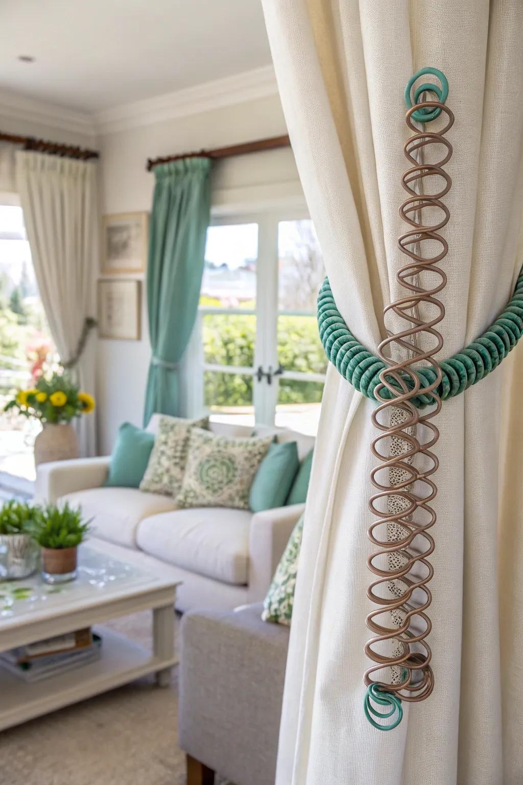 Elevate your home decor with elegant bed spring curtain tiebacks.