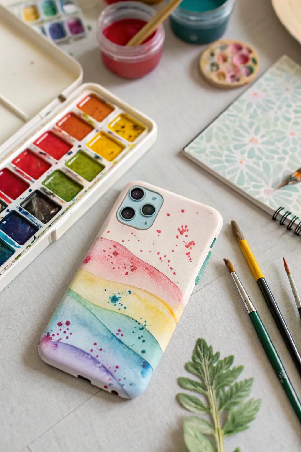 Carry a mini art gallery with a watercolor phone case.