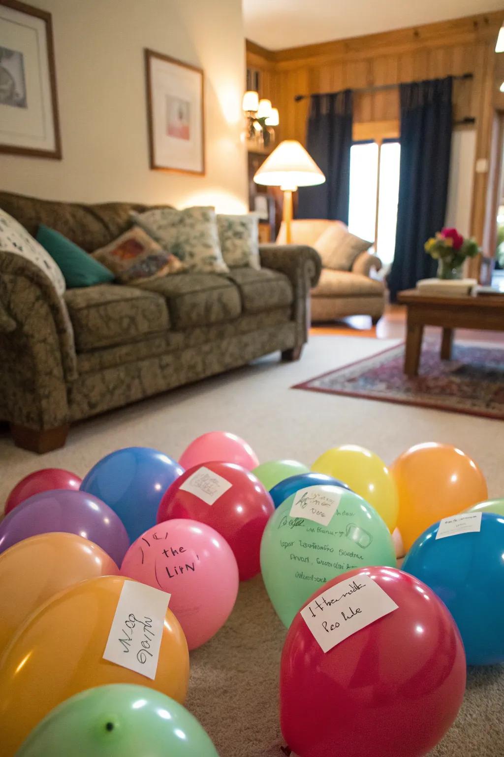 Balloon love notes add an element of surprise and romance.