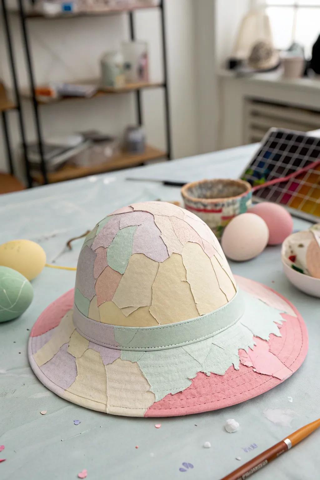 Celebrate Easter with an eggshell surprise hat.