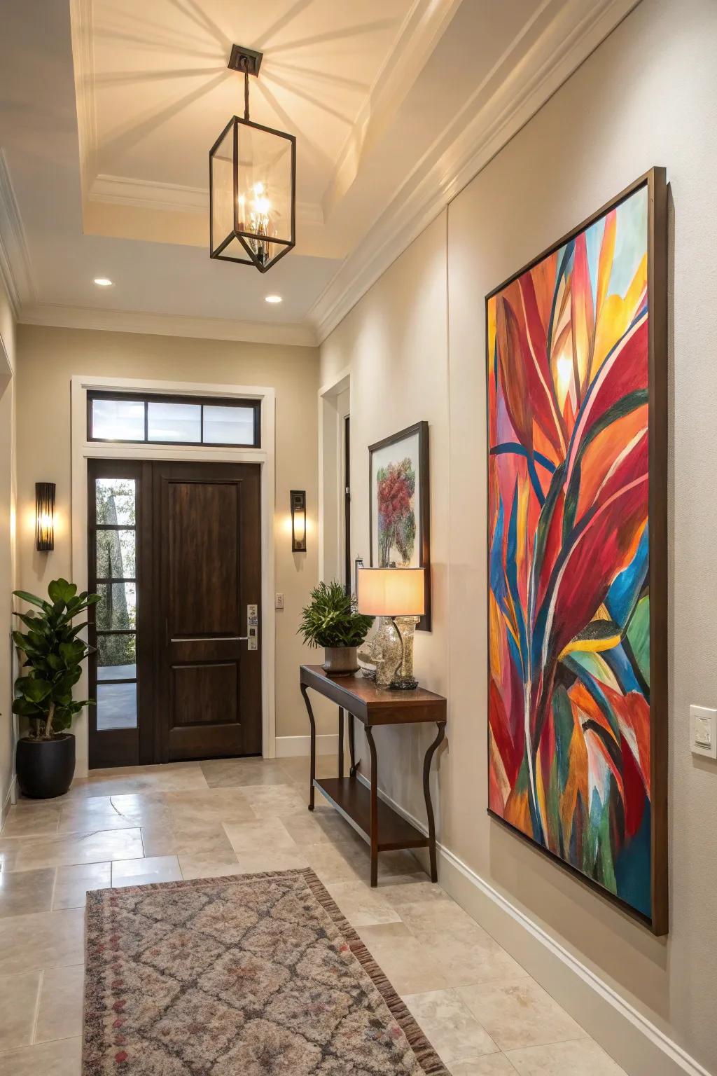 Eye-catching entryway art sets the tone for your home.