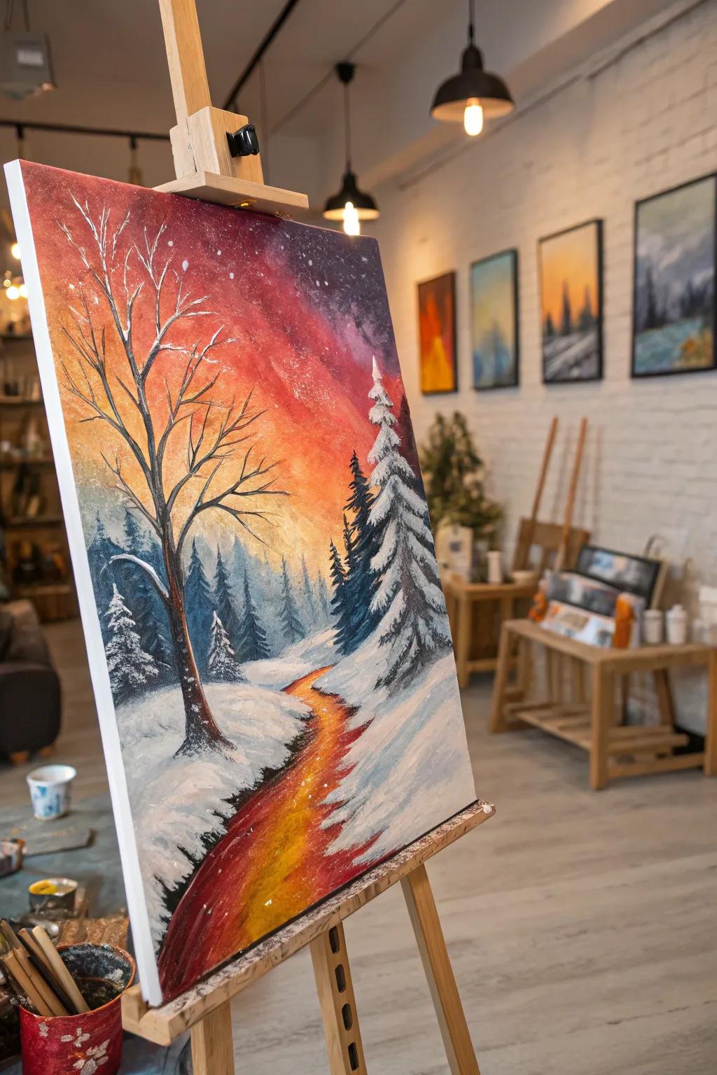 Let your creativity run wild with abstract winter art.