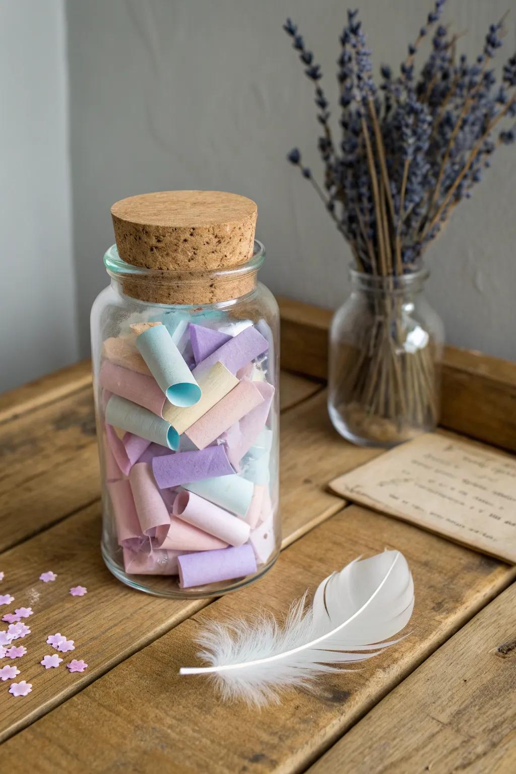 Find inspiration in simplicity with this charming journaling prompts jar.