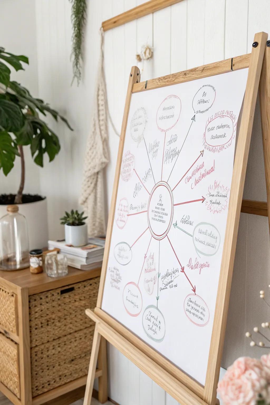 Transform your study space with a minimalist mind map that blends Scandinavian simplicity with Boho flair. #StudyAesthetics #MindMapMagic