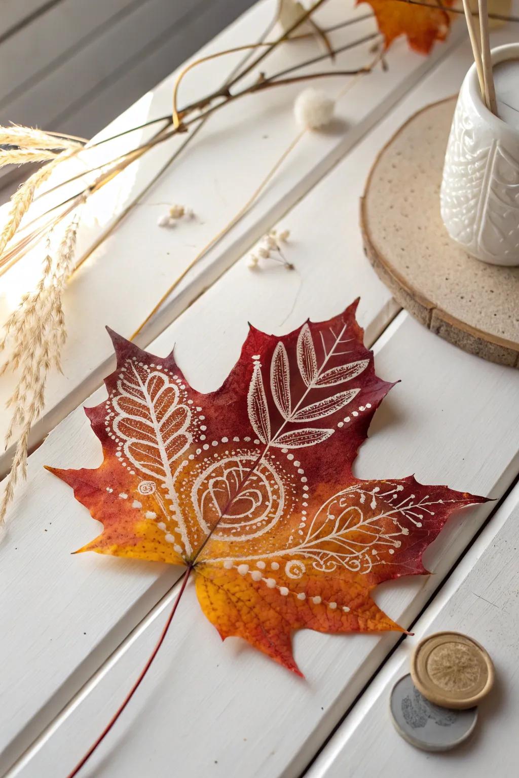 Embrace nature's canvas with intricate leaf doodles — where art meets the beauty of autumn.