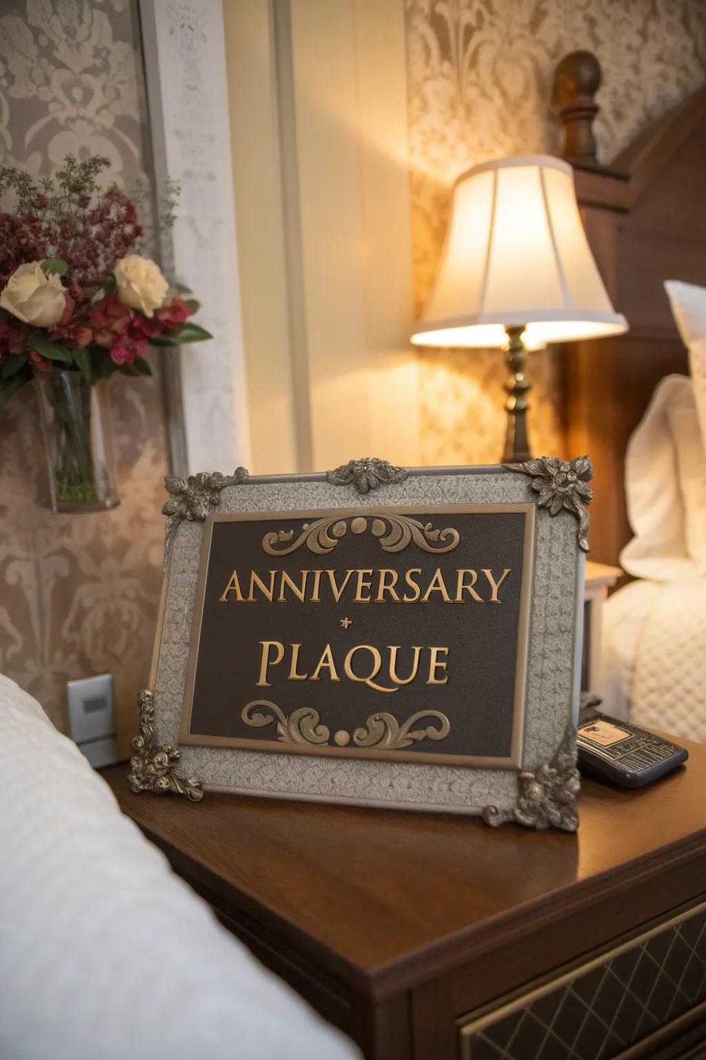 Mark your milestones with an elegant anniversary plaque.