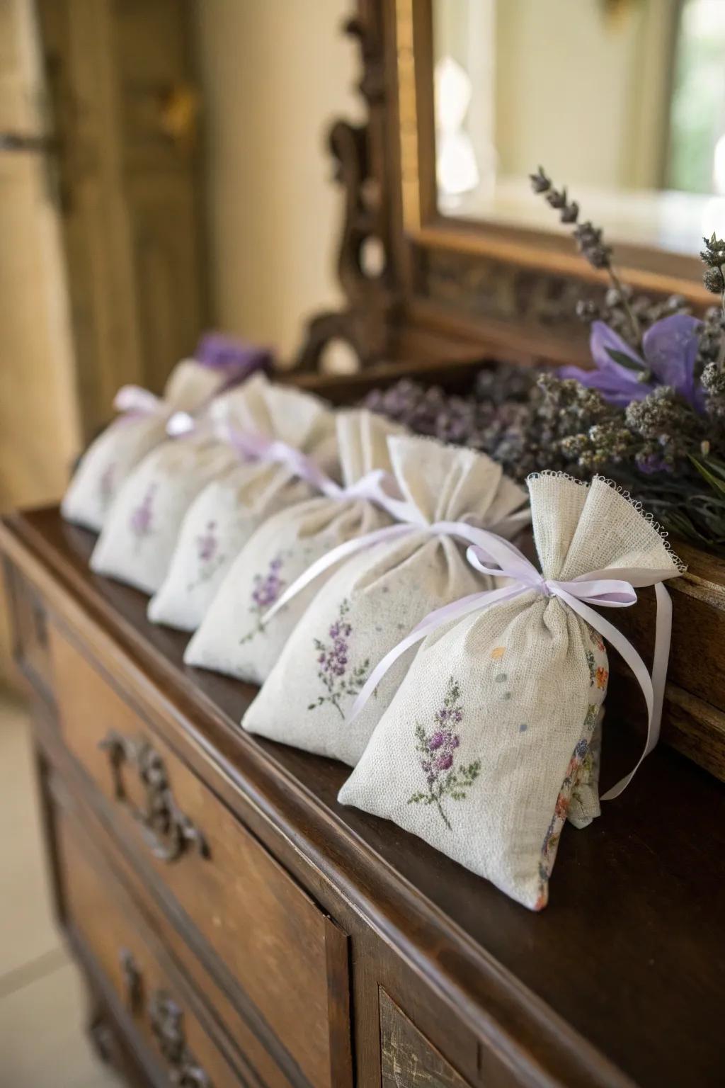 Lavender sachets offer a fresh aroma and a touch of nostalgia.