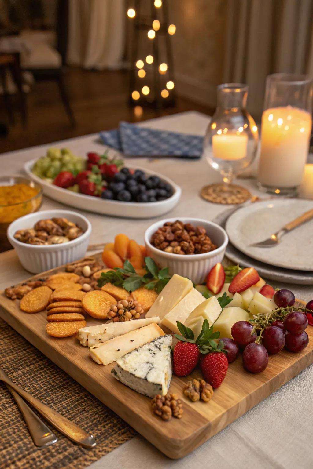 An artisanal cheese board perfect for entertaining.