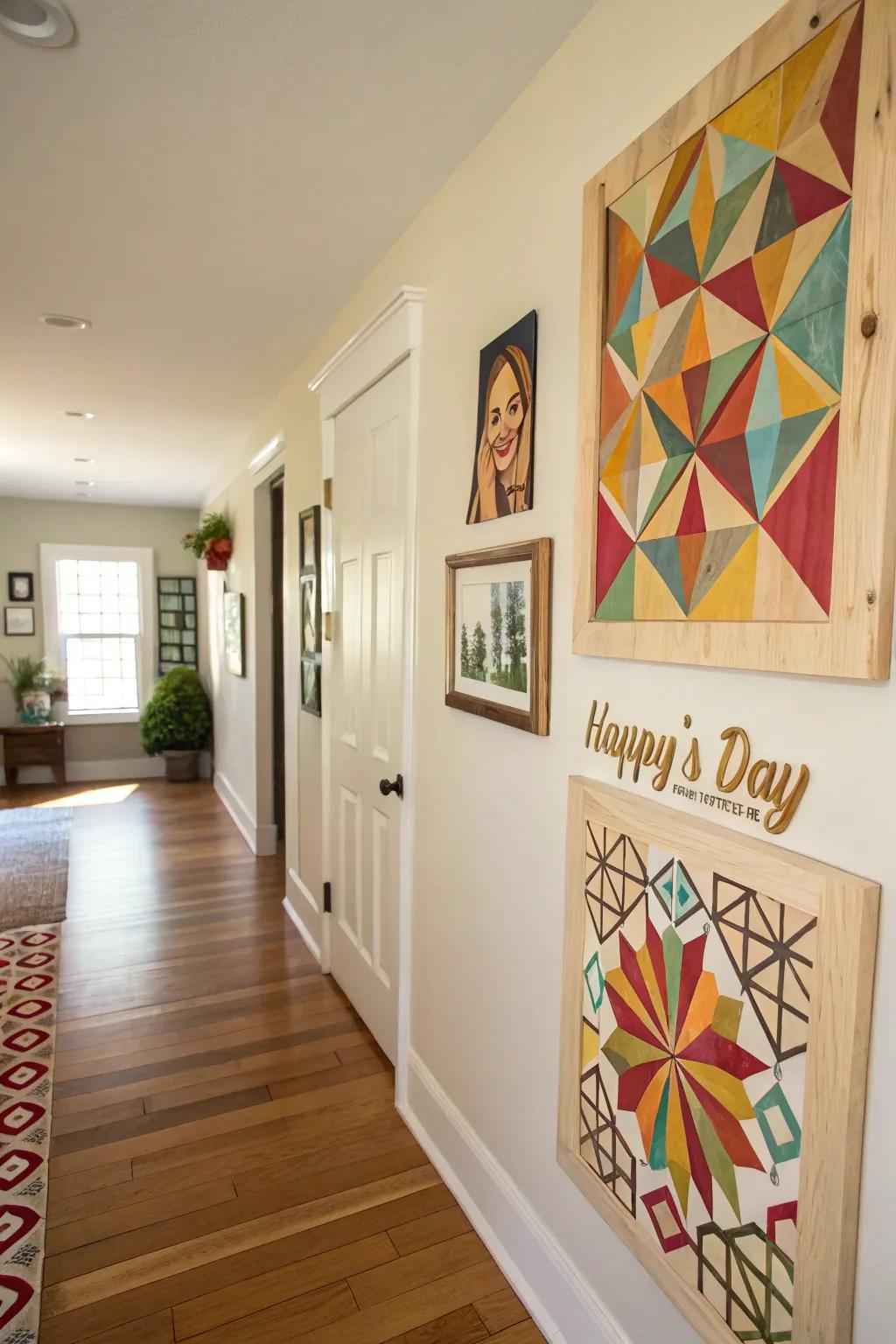 Blend artistry and craftsmanship with geometric wood art.