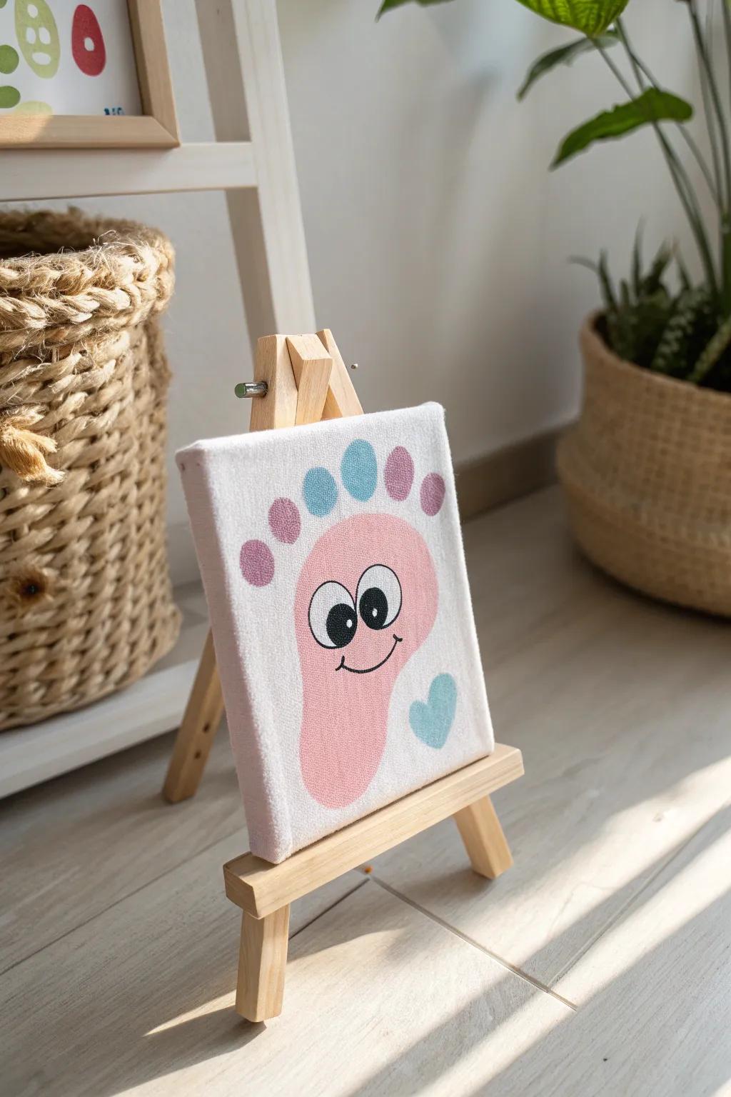 Craft a charming footprint monster for dad's office—a sweet blend of creativity and love!
