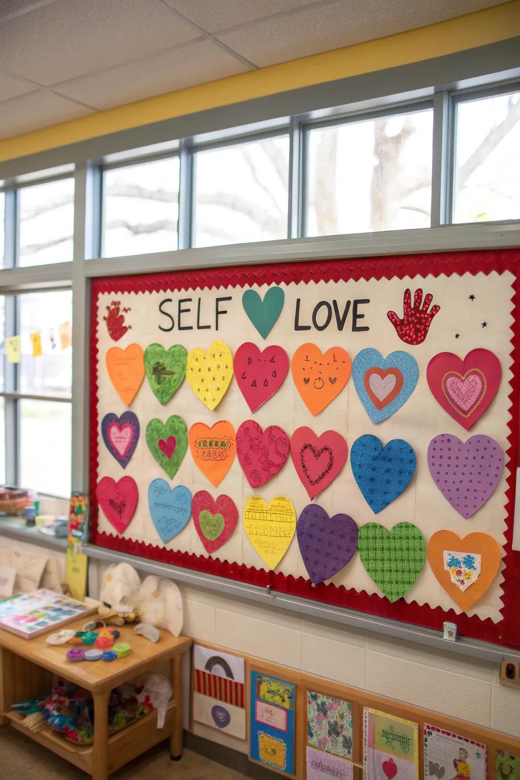 Celebrate individuality and self-love with this heartwarming bulletin board.