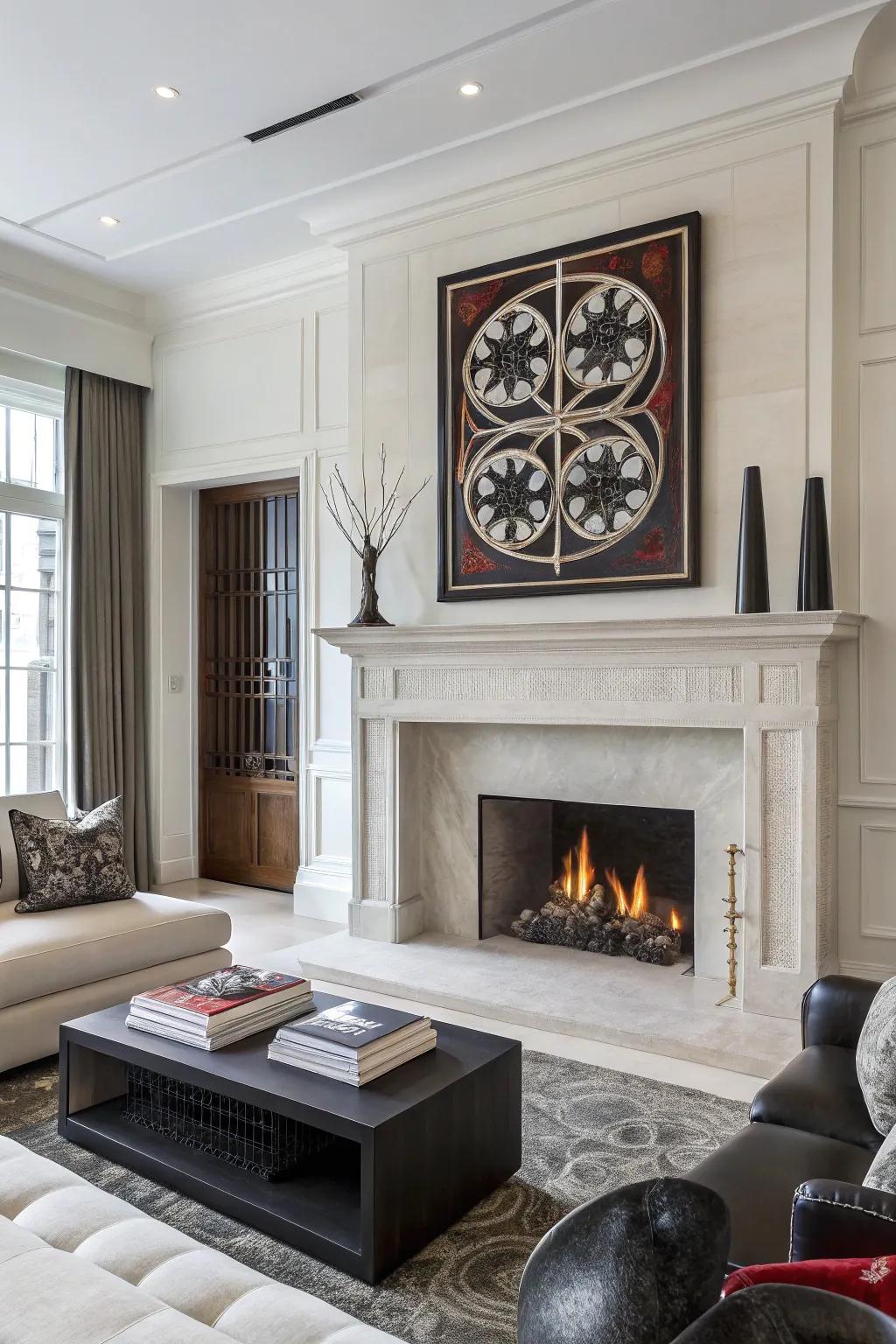 Statement pieces can create a bold focal point on your mantel.