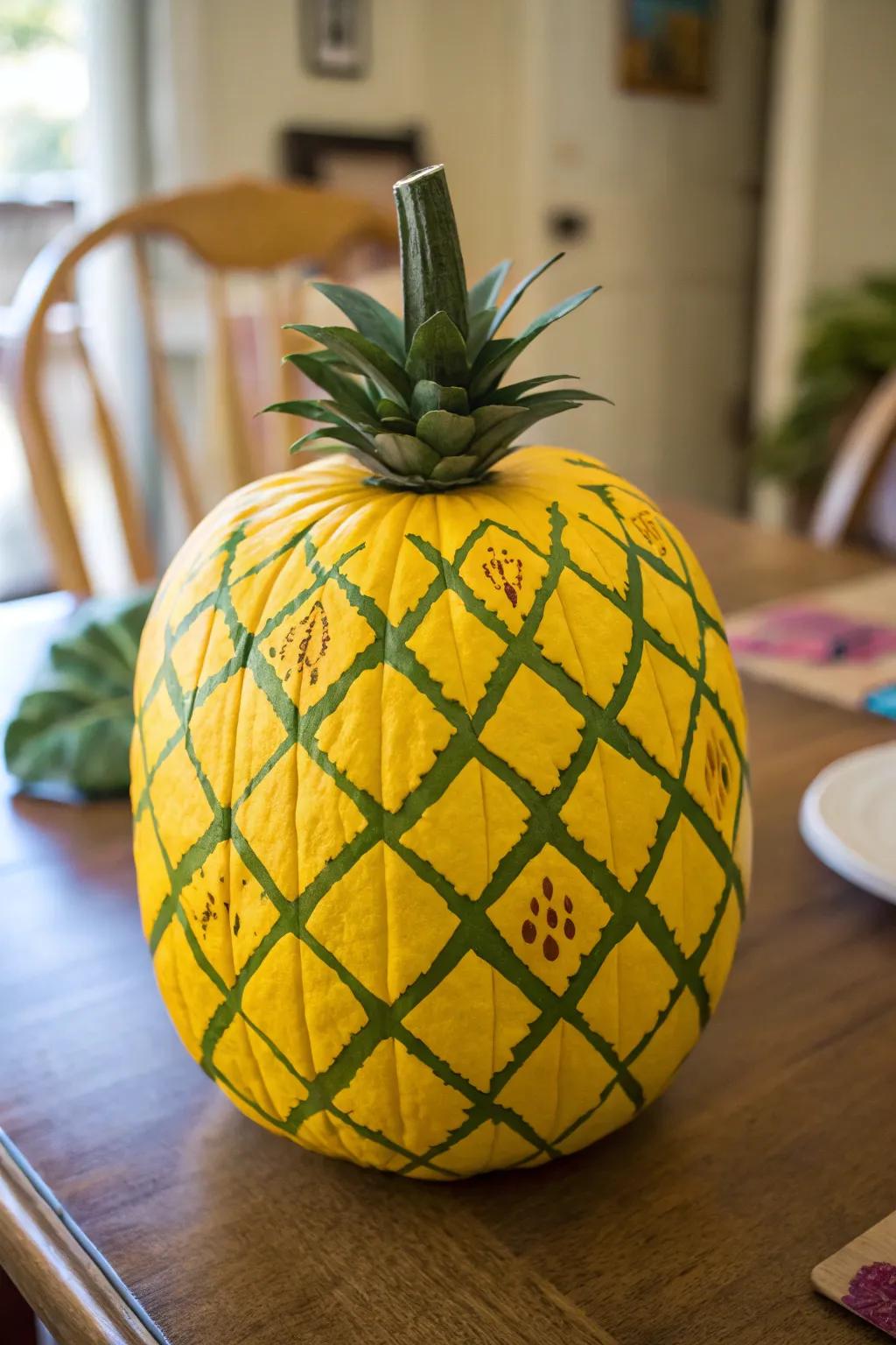 Pineapple pumpkins bring tropical vibes to your home.