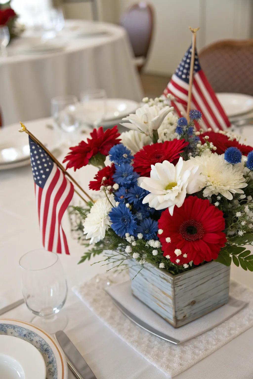 Center of attention: A patriotic centerpiece for your table