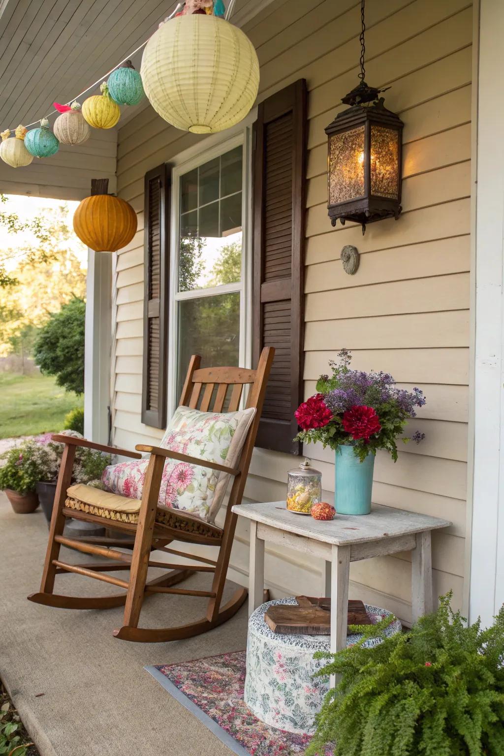 DIY projects add a personal and unique touch to the porch.