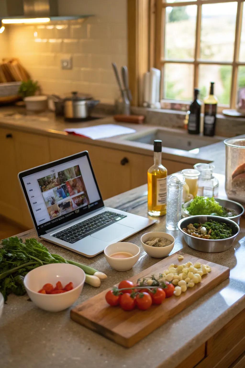 A virtual cooking class is a fun and engaging Father's Day activity.