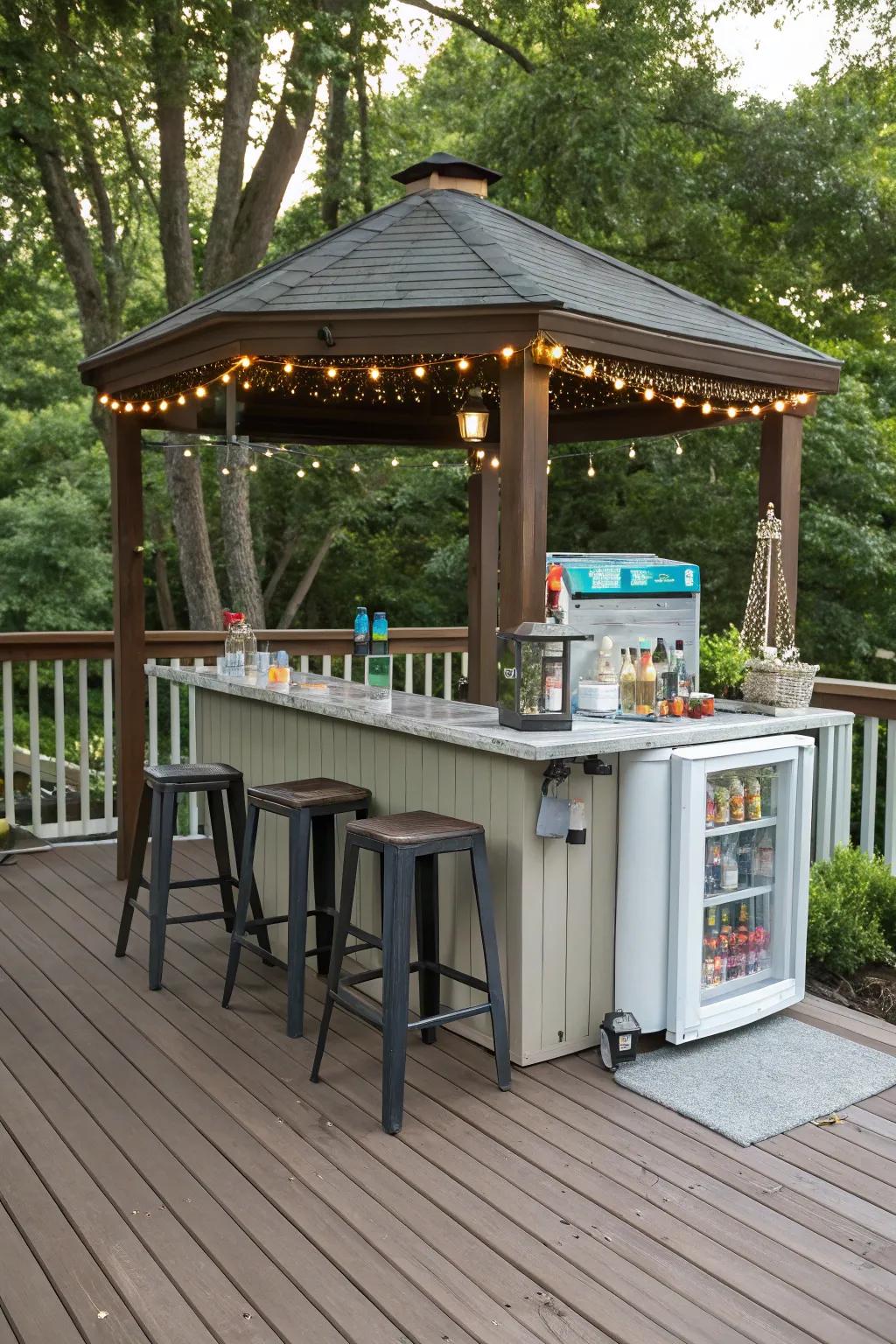 Host the perfect party with an outdoor bar gazebo.