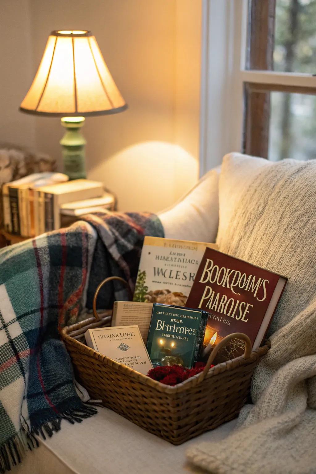 Gift them a literary escape with a bookworm's paradise basket.