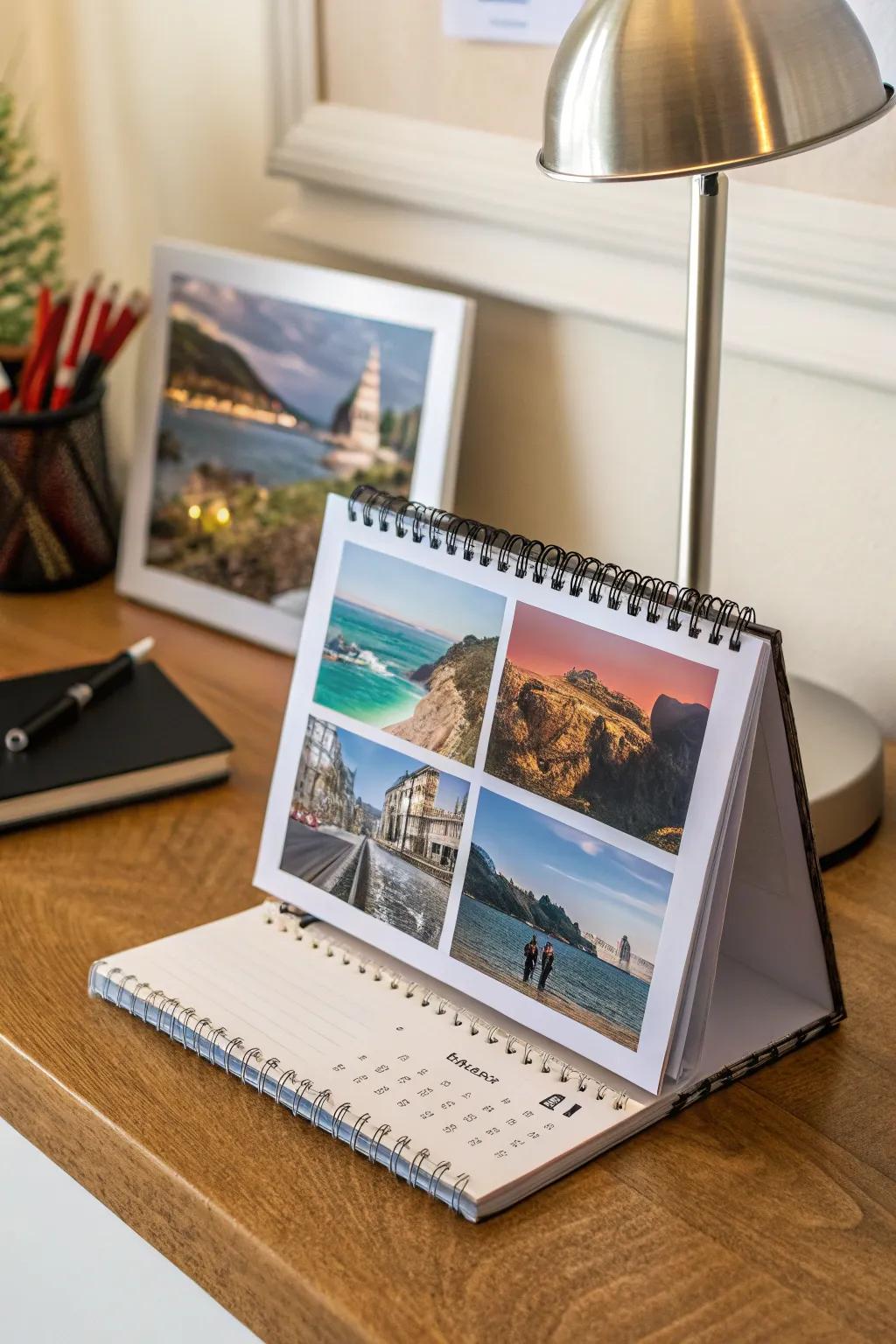 A personalized calendar filled with cherished travel memories.