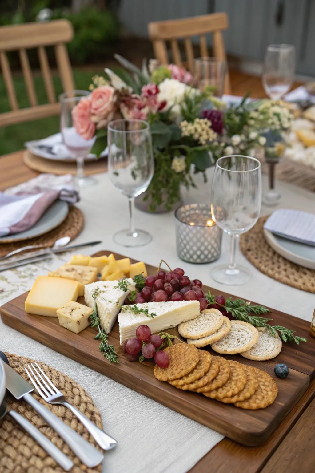 An artisan cheese board elevates her hosting game.