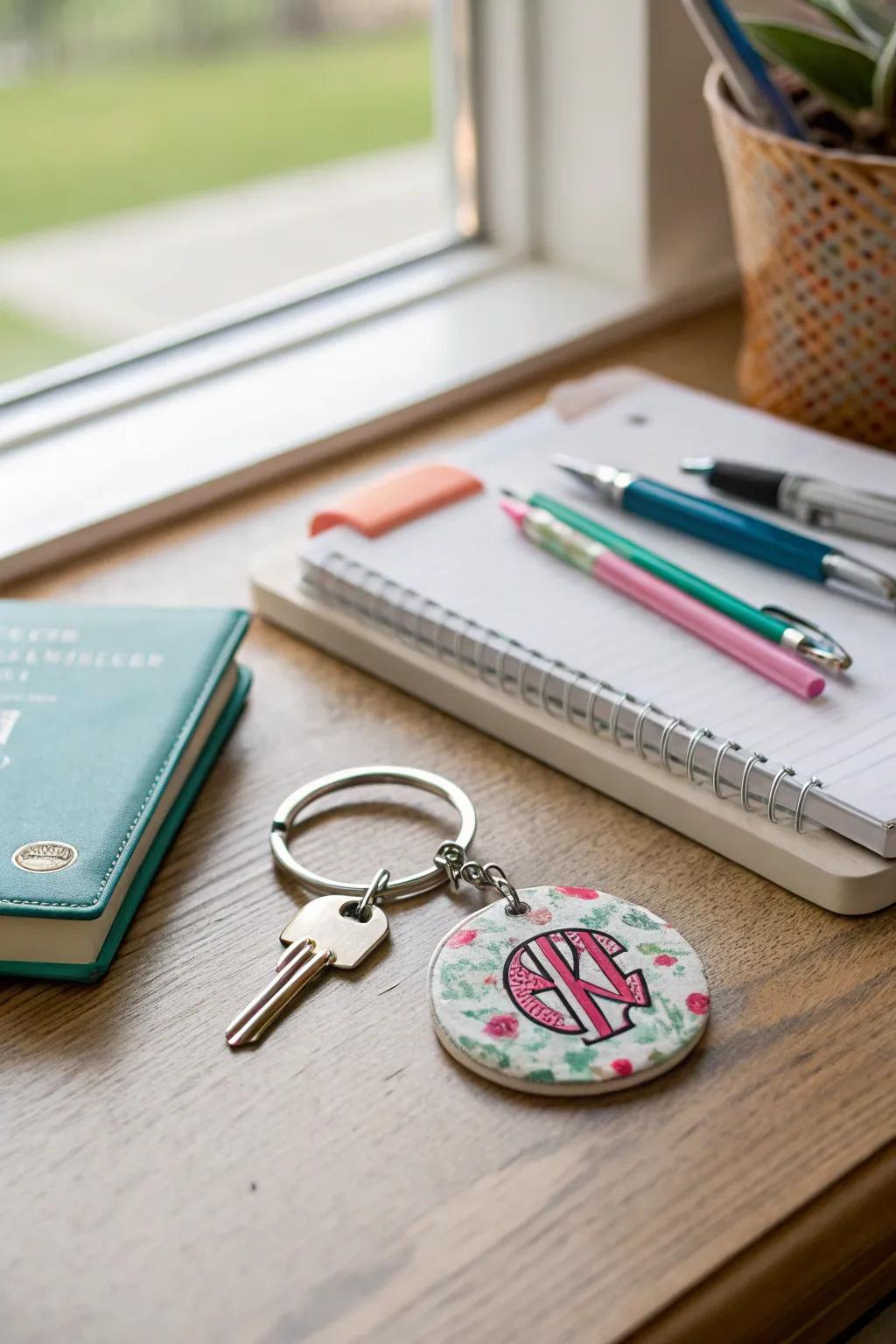 A personalized keychain reflecting individual style and character.