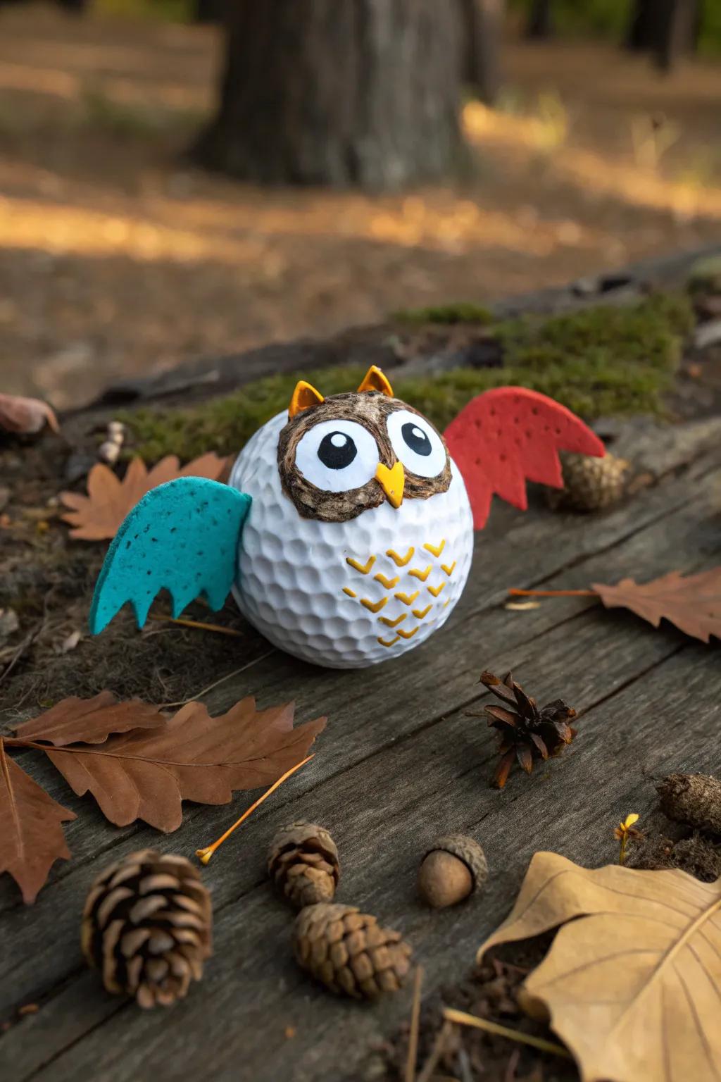 Transform your golf balls into enchanting woodland creatures, perfect for adding a playful, forest-inspired touch to your autumn decor.
