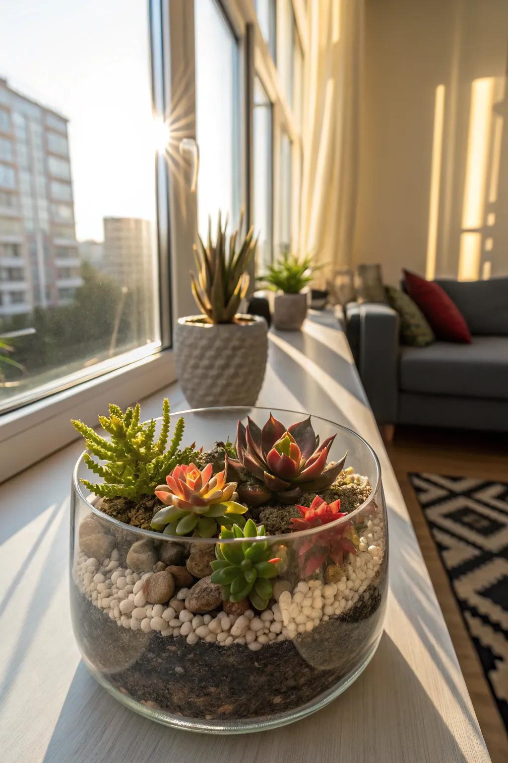 Create a mini garden with a DIY terrarium.