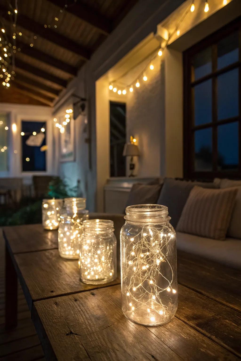 Illuminate your party with enchanting fairy light jars.